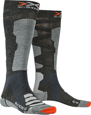 Превью Носки Носки горнолыжные X-SOCKS Ski Silk Merino 4.0 Anthracite Melange/Grey Melange